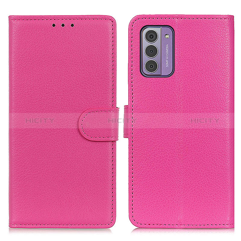 Custodia Portafoglio In Pelle Cover con Supporto A03D per Nokia G310 5G Rosa Caldo