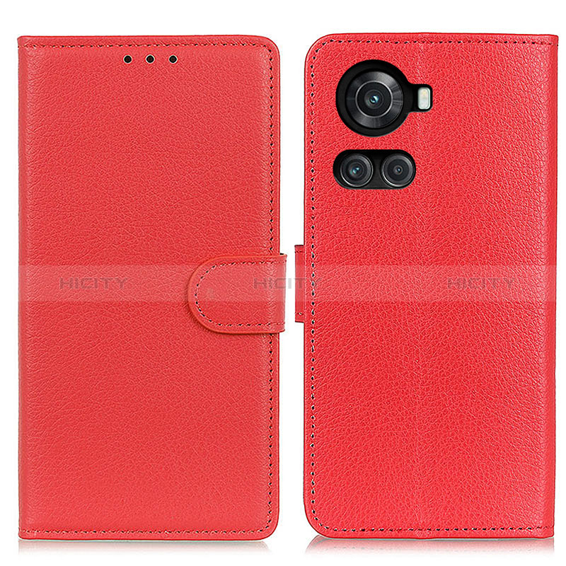 Custodia Portafoglio In Pelle Cover con Supporto A03D per OnePlus 10R 5G Rosso