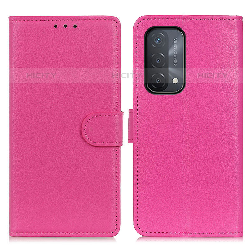 Custodia Portafoglio In Pelle Cover con Supporto A03D per OnePlus Nord N200 5G Rosa Caldo