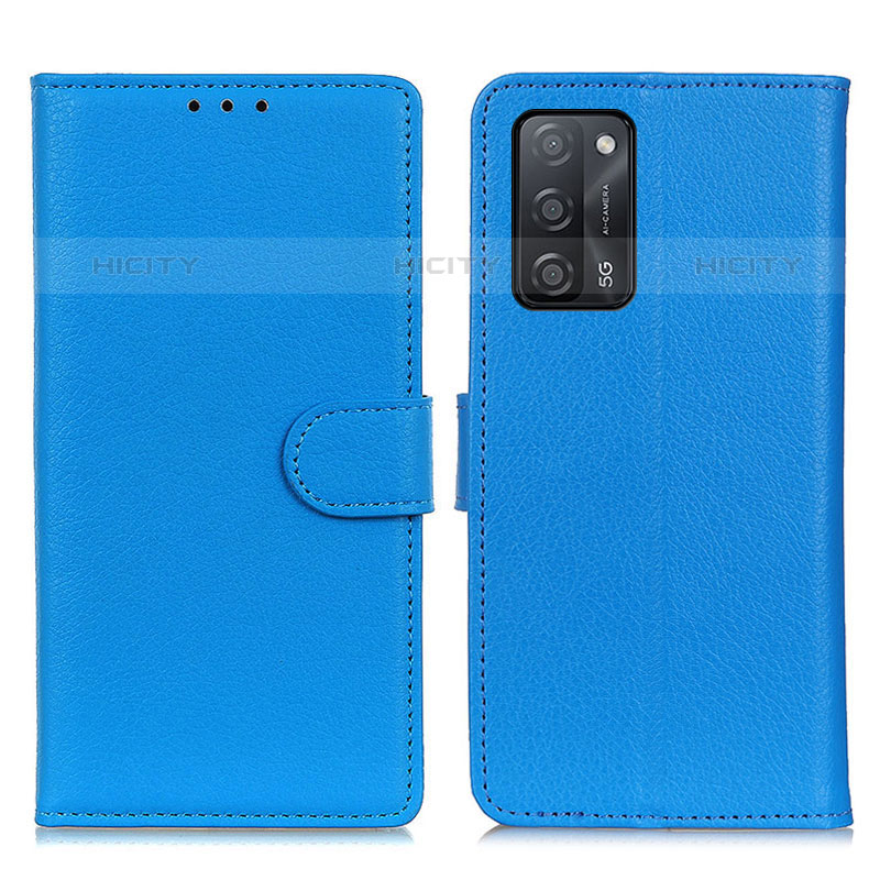 Custodia Portafoglio In Pelle Cover con Supporto A03D per Oppo A53s 5G Cielo Blu