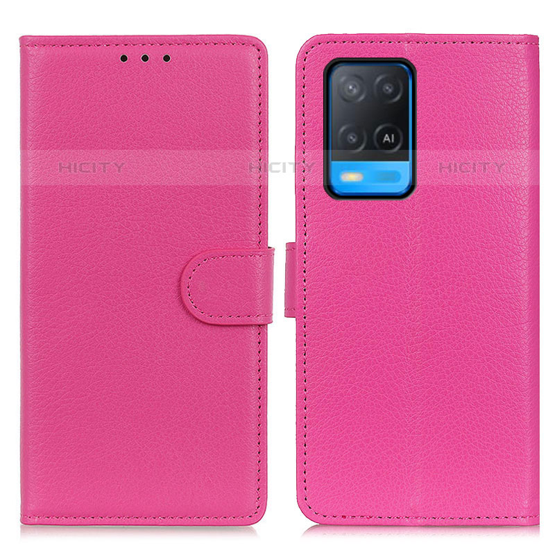 Custodia Portafoglio In Pelle Cover con Supporto A03D per Oppo A54 4G Rosa Caldo