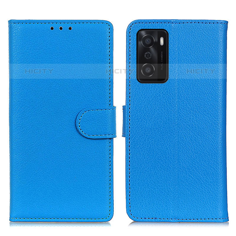 Custodia Portafoglio In Pelle Cover con Supporto A03D per Oppo A55S 5G Cielo Blu