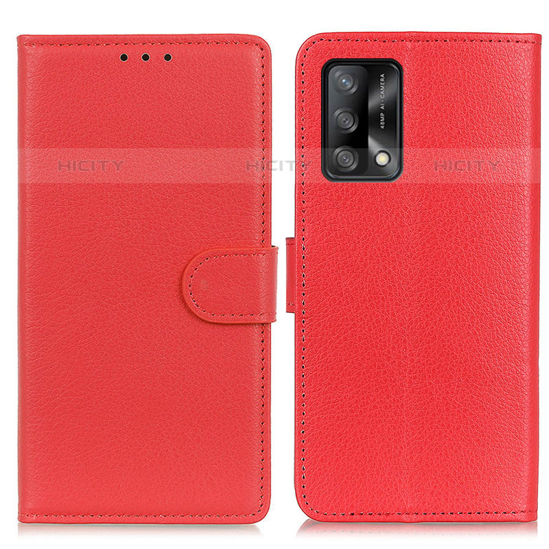 Custodia Portafoglio In Pelle Cover con Supporto A03D per Oppo A74 4G Rosso