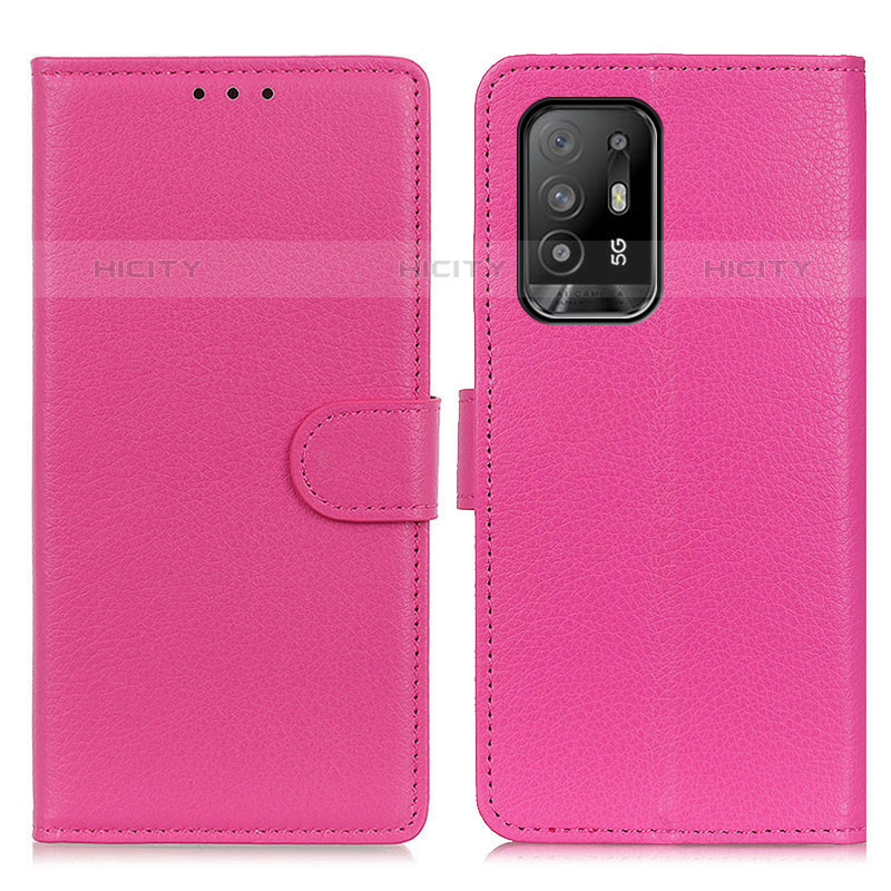 Custodia Portafoglio In Pelle Cover con Supporto A03D per Oppo A94 5G Rosa Caldo