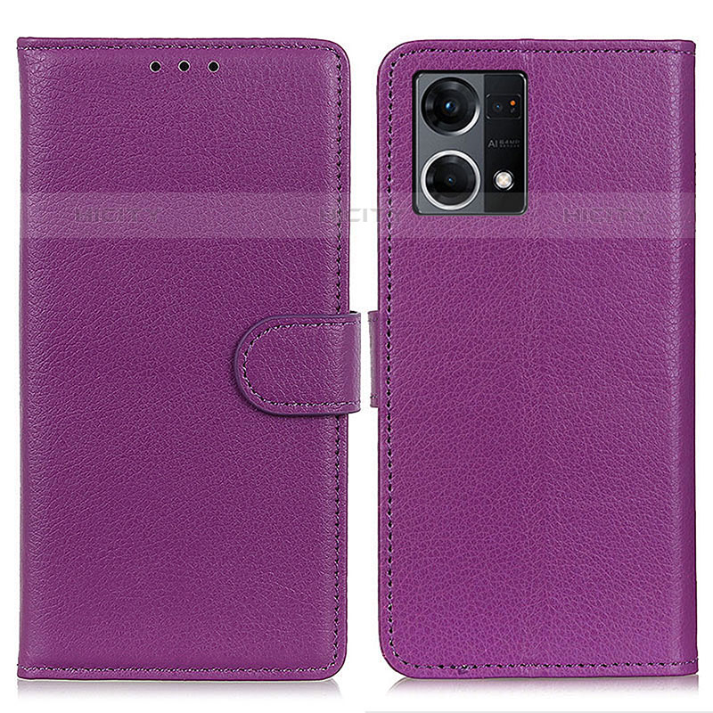 Custodia Portafoglio In Pelle Cover con Supporto A03D per Oppo F21 Pro 4G Viola