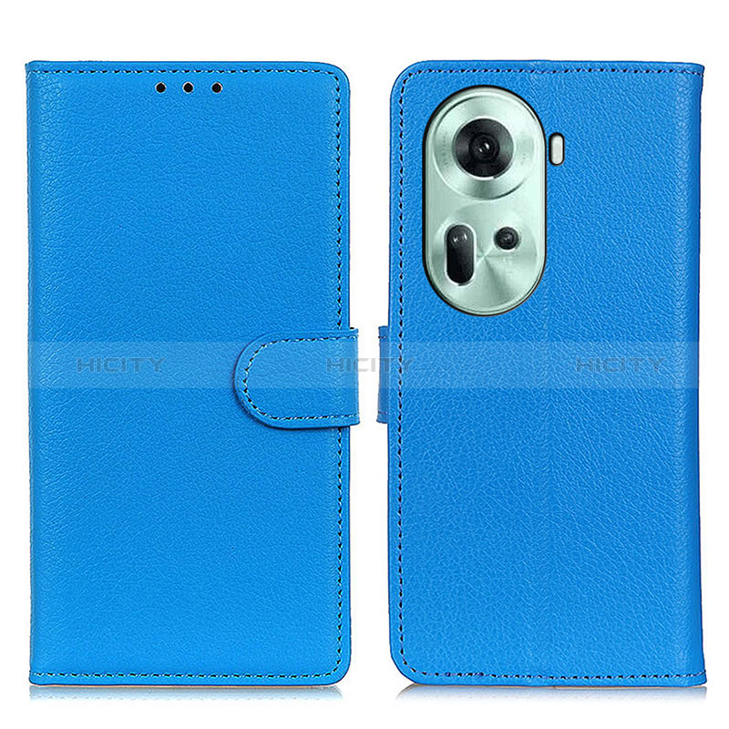 Custodia Portafoglio In Pelle Cover con Supporto A03D per Oppo Reno11 5G Cielo Blu