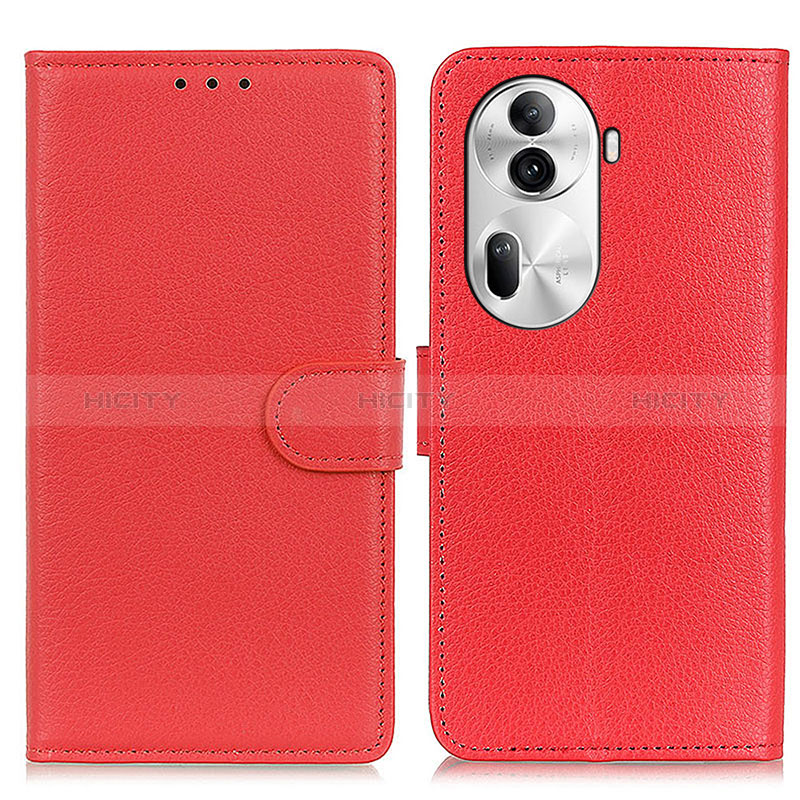 Custodia Portafoglio In Pelle Cover con Supporto A03D per Oppo Reno11 Pro 5G Rosso