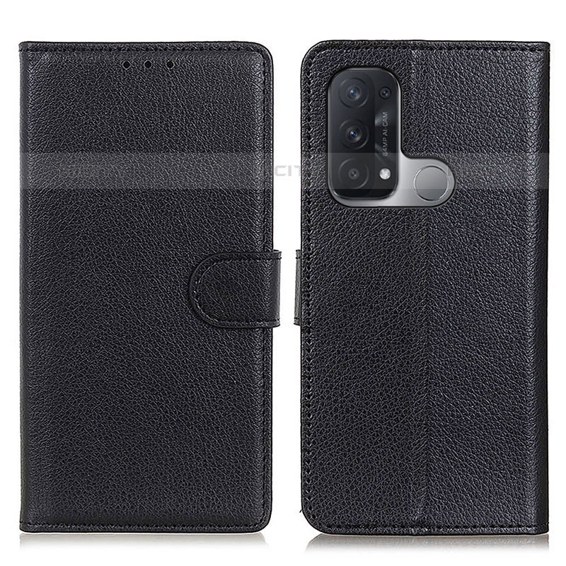 Custodia Portafoglio In Pelle Cover con Supporto A03D per Oppo Reno5 A Nero