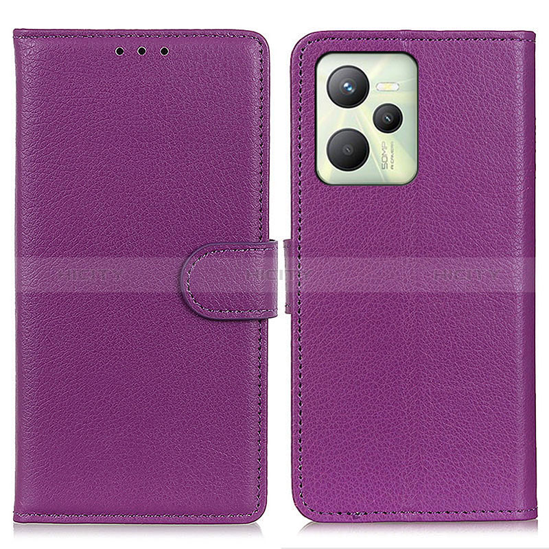 Custodia Portafoglio In Pelle Cover con Supporto A03D per Realme C35 Viola