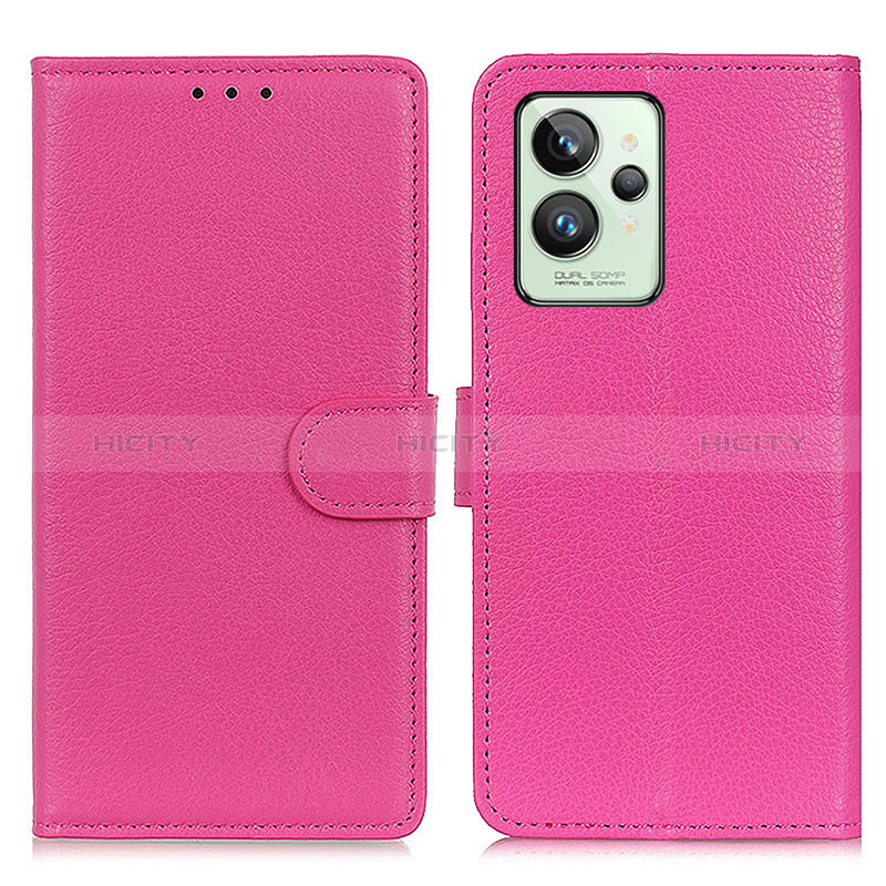 Custodia Portafoglio In Pelle Cover con Supporto A03D per Realme GT2 Pro 5G Rosa Caldo