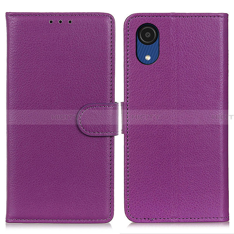 Custodia Portafoglio In Pelle Cover con Supporto A03D per Samsung Galaxy A03 Core Viola