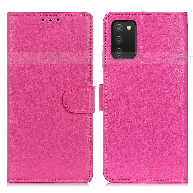 Custodia Portafoglio In Pelle Cover con Supporto A03D per Samsung Galaxy A03s Rosa Caldo