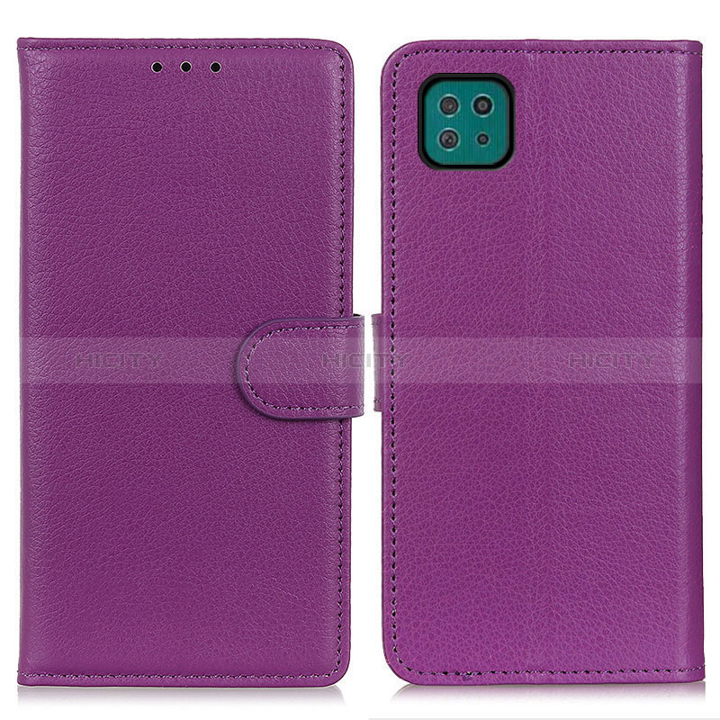 Custodia Portafoglio In Pelle Cover con Supporto A03D per Samsung Galaxy A22s 5G Viola