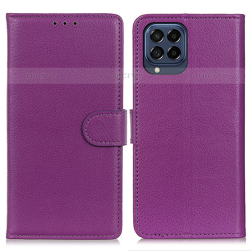 Custodia Portafoglio In Pelle Cover con Supporto A03D per Samsung Galaxy M53 5G Viola