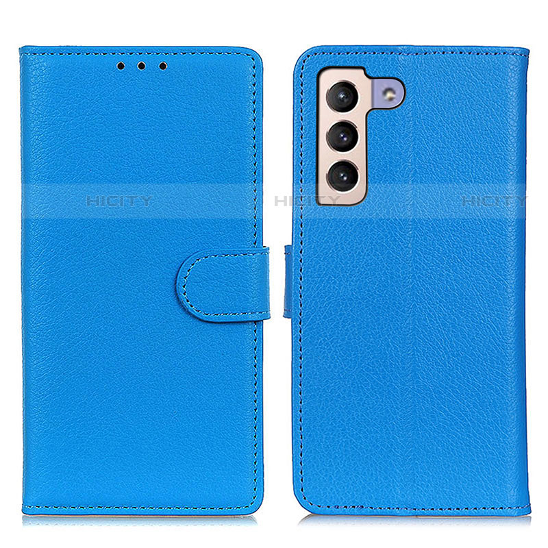 Custodia Portafoglio In Pelle Cover con Supporto A03D per Samsung Galaxy S22 Plus 5G Cielo Blu