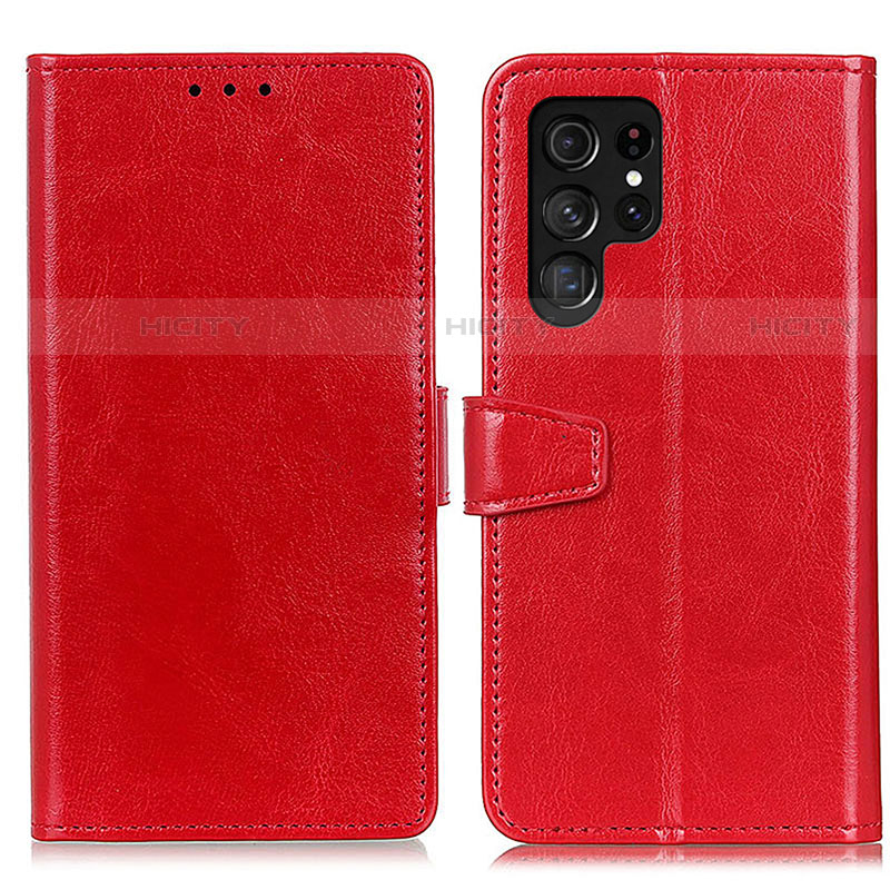 Custodia Portafoglio In Pelle Cover con Supporto A03D per Samsung Galaxy S23 Ultra 5G Rosso