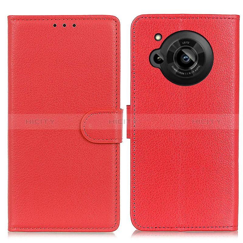 Custodia Portafoglio In Pelle Cover con Supporto A03D per Sharp Aquos R7 Rosso