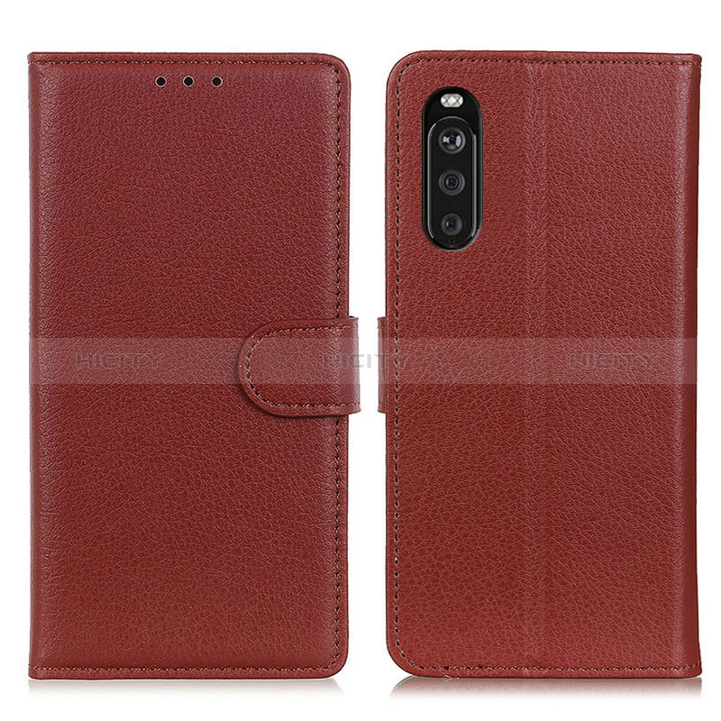 Custodia Portafoglio In Pelle Cover con Supporto A03D per Sony Xperia 10 III Lite