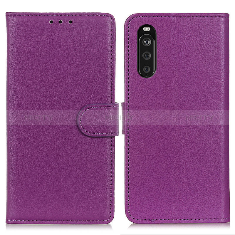 Custodia Portafoglio In Pelle Cover con Supporto A03D per Sony Xperia 10 III SO-52B