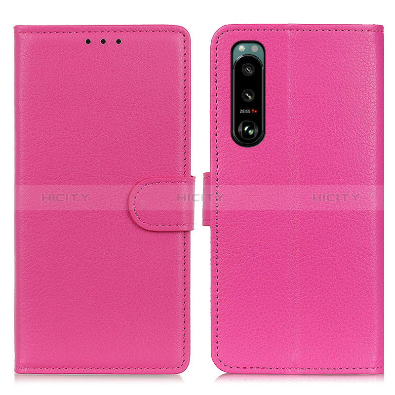 Custodia Portafoglio In Pelle Cover con Supporto A03D per Sony Xperia 5 III SO-53B