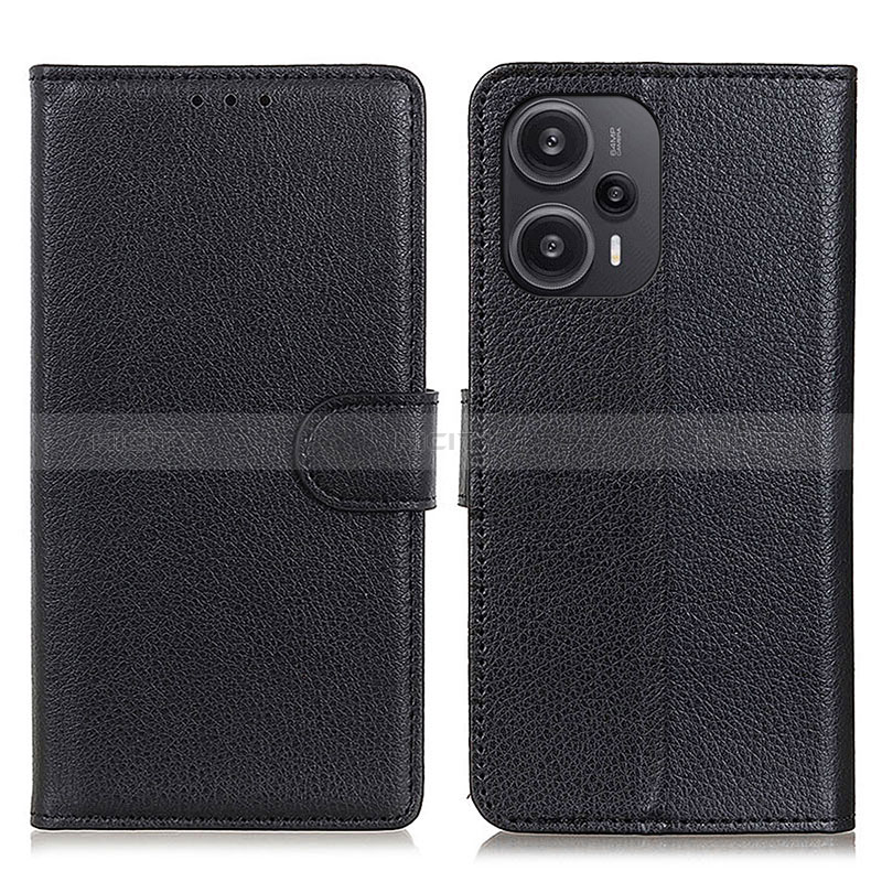 Custodia Portafoglio In Pelle Cover con Supporto A03D per Xiaomi Poco F5 5G Nero