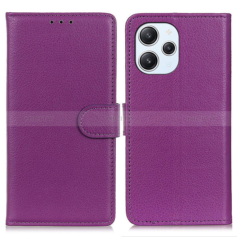 Custodia Portafoglio In Pelle Cover con Supporto A03D per Xiaomi Redmi 12 4G Viola