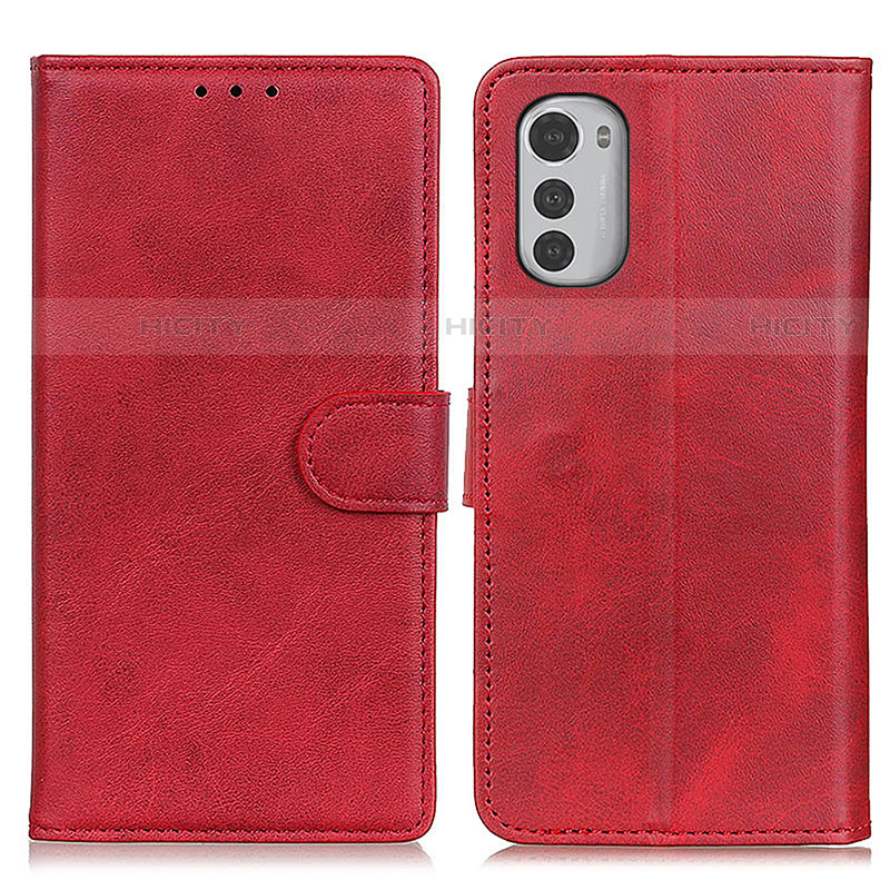 Custodia Portafoglio In Pelle Cover con Supporto A04D per Motorola Moto E32 Rosso