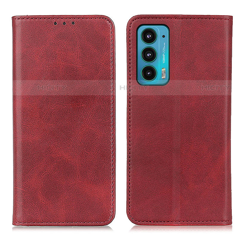 Custodia Portafoglio In Pelle Cover con Supporto A04D per Motorola Moto Edge 20 5G Rosso