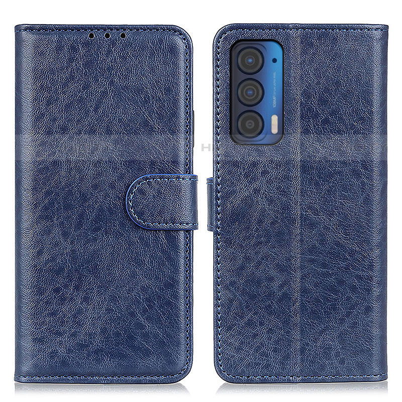 Custodia Portafoglio In Pelle Cover con Supporto A04D per Motorola Moto Edge (2021) 5G Blu