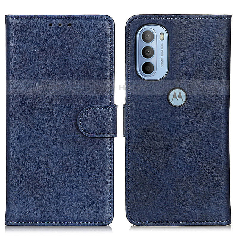 Custodia Portafoglio In Pelle Cover con Supporto A04D per Motorola Moto G31 Blu