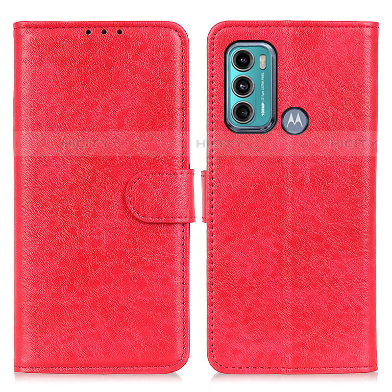 Custodia Portafoglio In Pelle Cover con Supporto A04D per Motorola Moto G60 Rosso