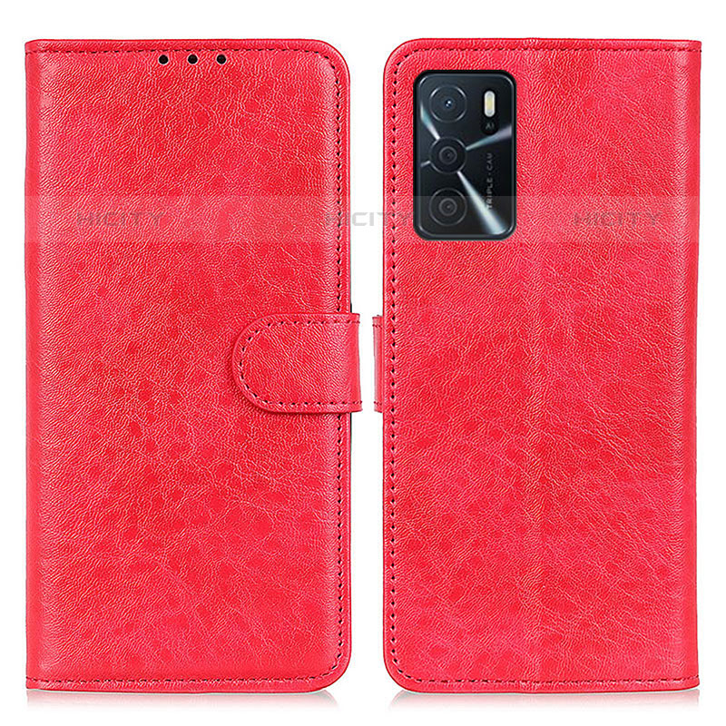 Custodia Portafoglio In Pelle Cover con Supporto A04D per Oppo A54s Rosso