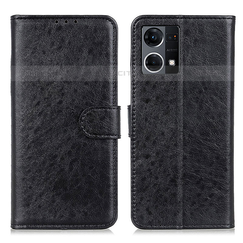 Custodia Portafoglio In Pelle Cover con Supporto A04D per Oppo F21 Pro 4G Nero