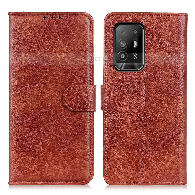 Custodia Portafoglio In Pelle Cover con Supporto A04D per Oppo Reno5 Z 5G Marrone