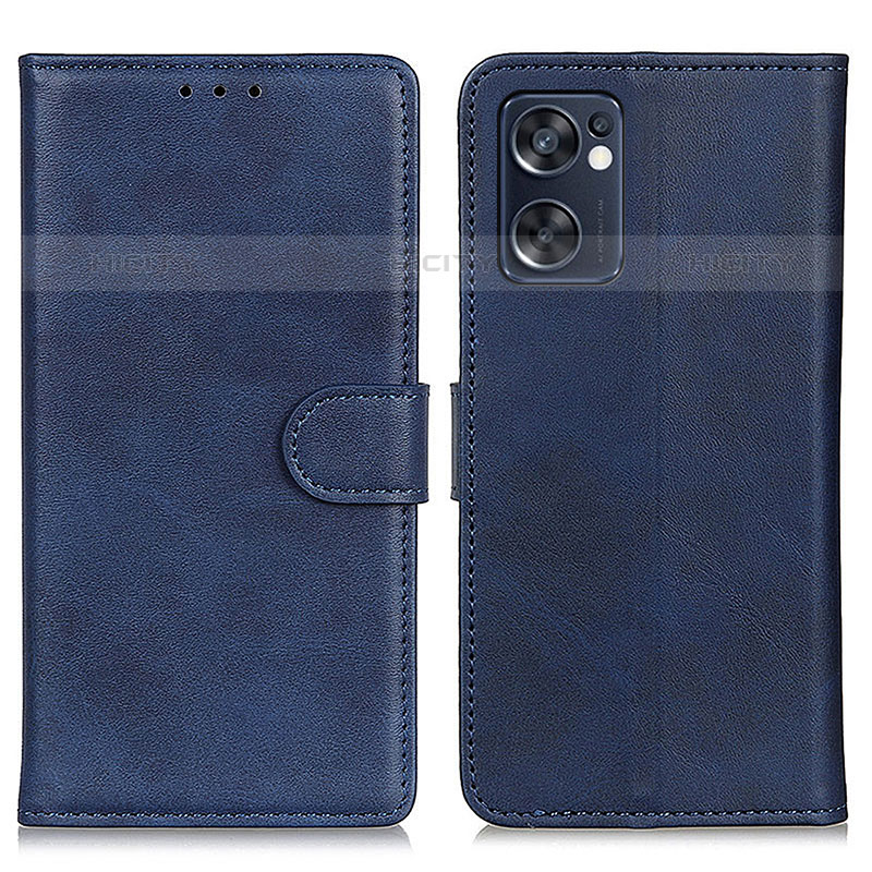 Custodia Portafoglio In Pelle Cover con Supporto A04D per Oppo Reno7 SE 5G Blu