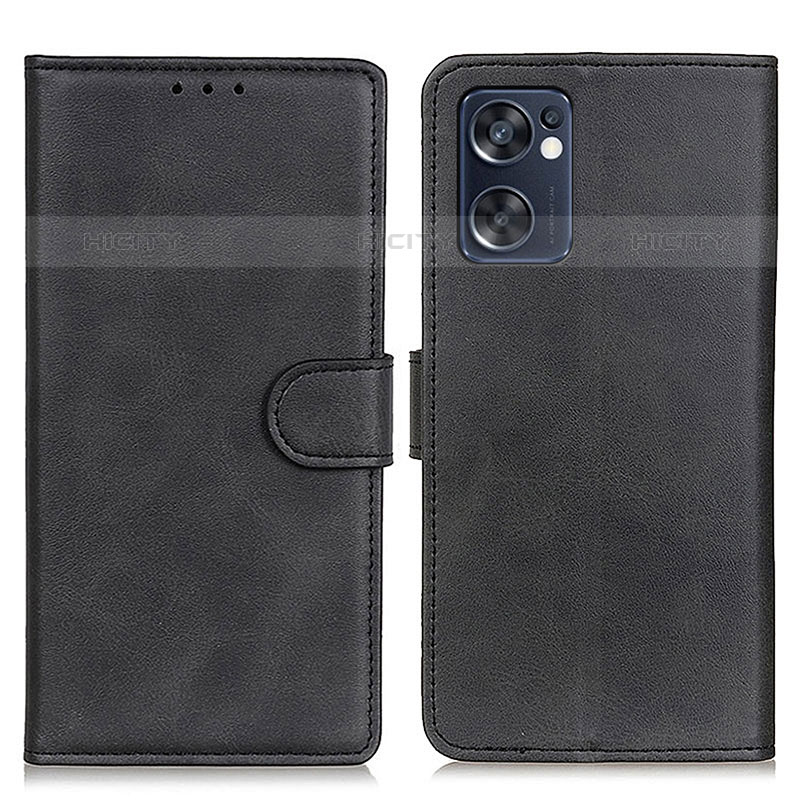 Custodia Portafoglio In Pelle Cover con Supporto A04D per Oppo Reno7 SE 5G Nero