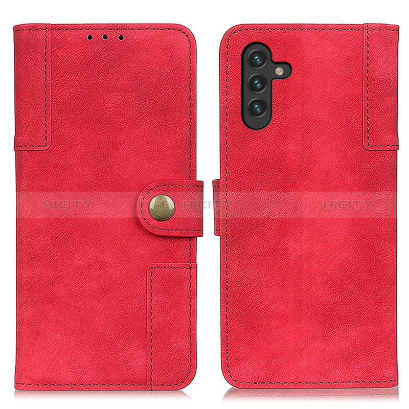 Custodia Portafoglio In Pelle Cover con Supporto A04D per Samsung Galaxy A04s Rosso