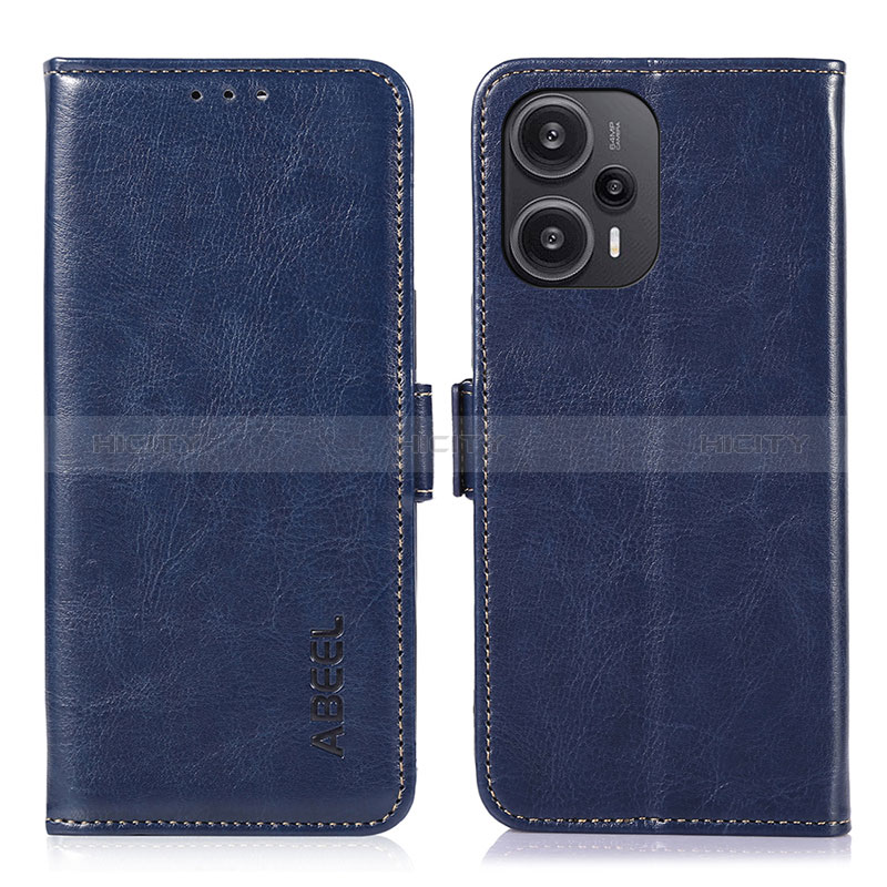 Custodia Portafoglio In Pelle Cover con Supporto A04D per Xiaomi Poco F5 5G Blu