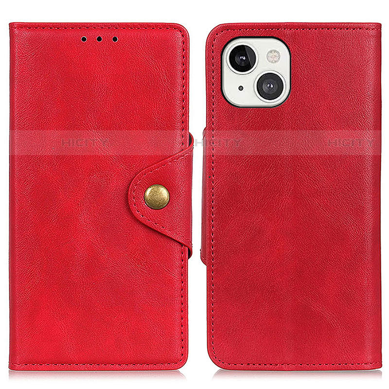 Custodia Portafoglio In Pelle Cover con Supporto A05 per Apple iPhone 13 Mini Rosso