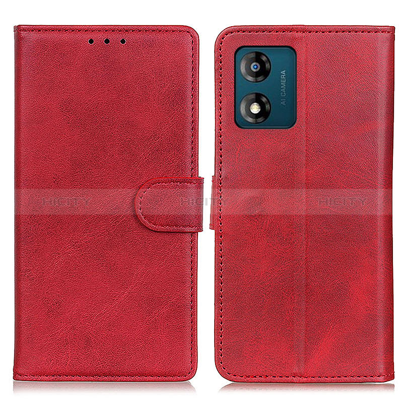 Custodia Portafoglio In Pelle Cover con Supporto A05D per Motorola Moto E13 Rosso