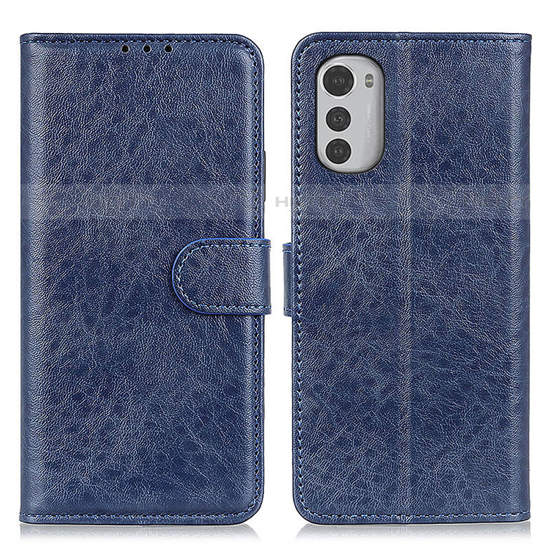 Custodia Portafoglio In Pelle Cover con Supporto A05D per Motorola Moto E32s Blu