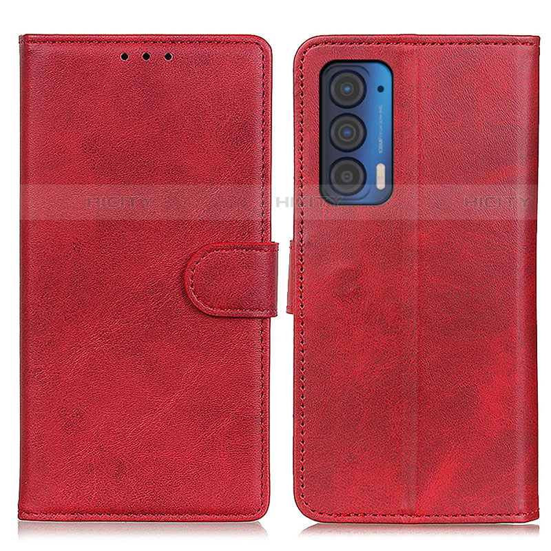 Custodia Portafoglio In Pelle Cover con Supporto A05D per Motorola Moto Edge (2021) 5G Rosso