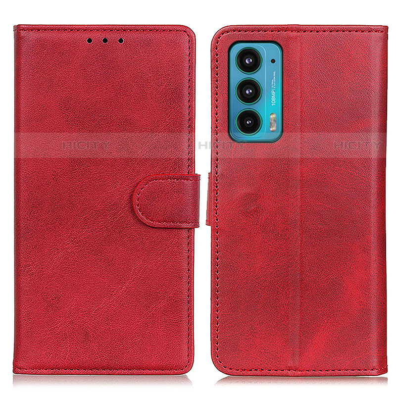 Custodia Portafoglio In Pelle Cover con Supporto A05D per Motorola Moto Edge Lite 5G Rosso