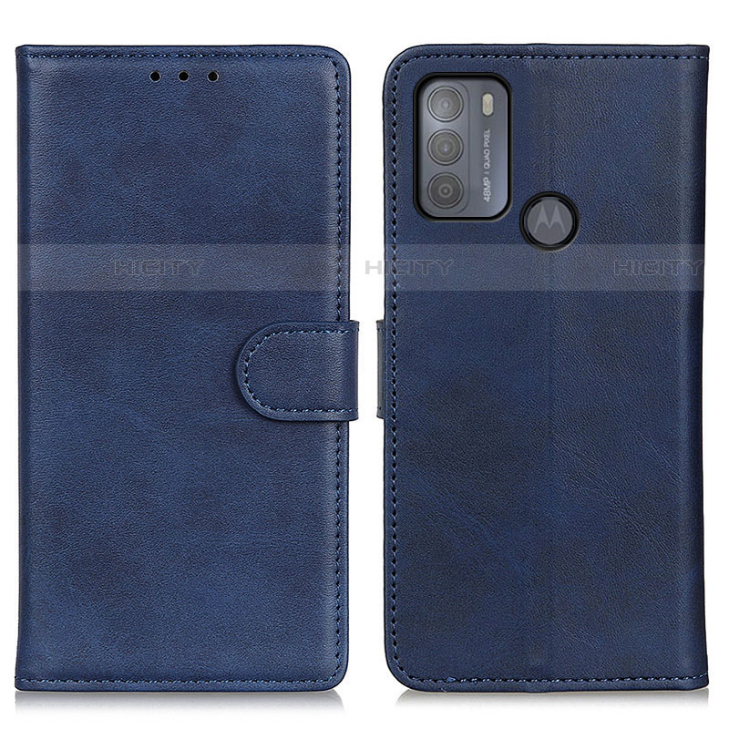 Custodia Portafoglio In Pelle Cover con Supporto A05D per Motorola Moto G50 Blu