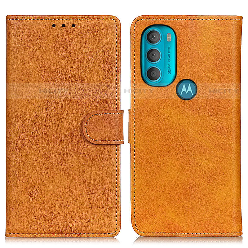 Custodia Portafoglio In Pelle Cover con Supporto A05D per Motorola Moto G71 5G Marrone