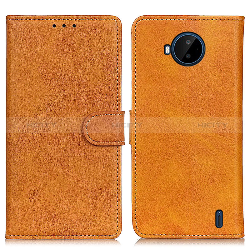 Custodia Portafoglio In Pelle Cover con Supporto A05D per Nokia C20 Plus Marrone