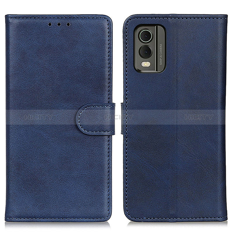 Custodia Portafoglio In Pelle Cover con Supporto A05D per Nokia C210 Blu