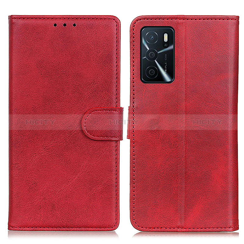 Custodia Portafoglio In Pelle Cover con Supporto A05D per Oppo A16 Rosso