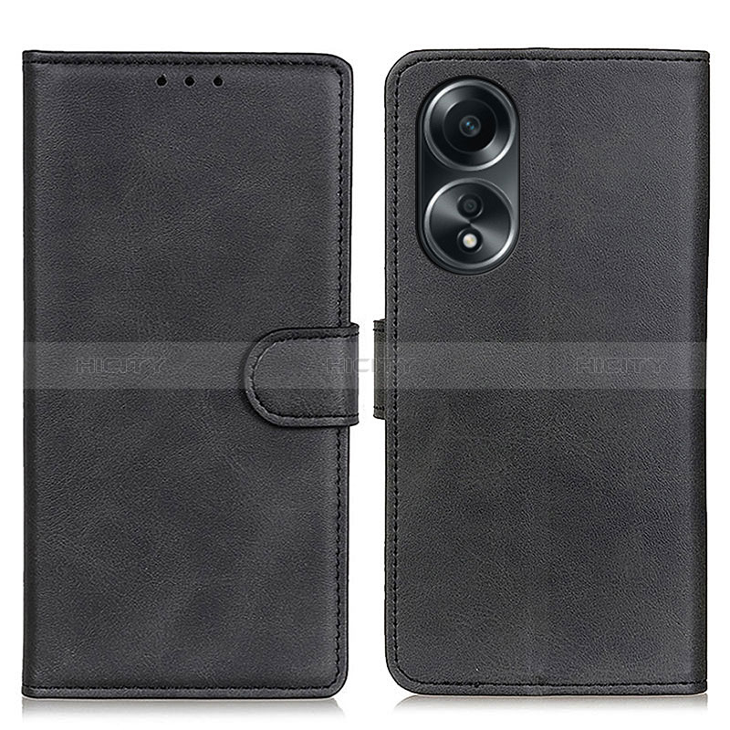 Custodia Portafoglio In Pelle Cover con Supporto A05D per Oppo A38 Nero