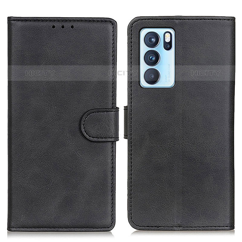 Custodia Portafoglio In Pelle Cover con Supporto A05D per Oppo Reno6 Pro 5G India Nero